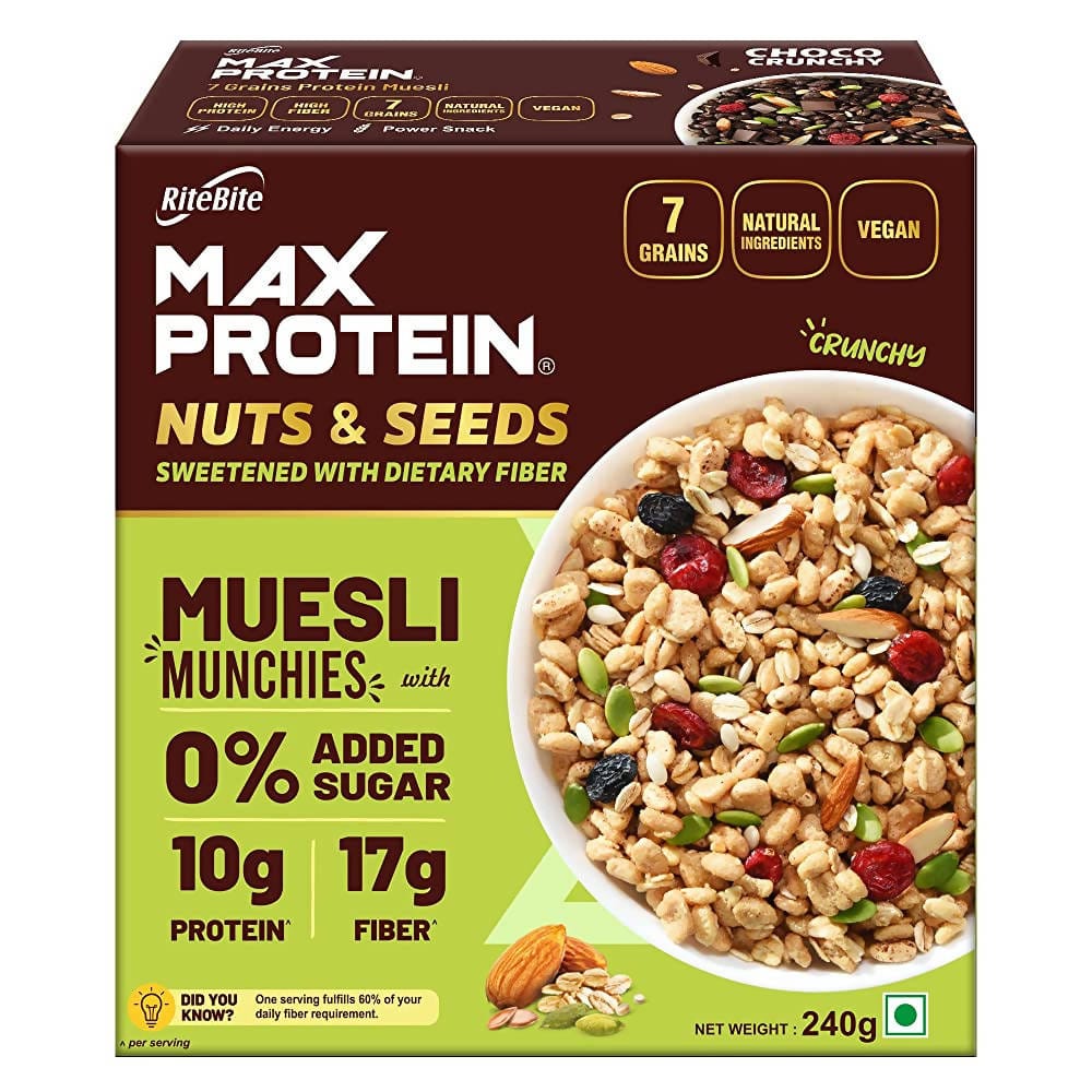 Ritebite Max Protein Muesli Munchies, 240 gm (Nuts & Seeds)