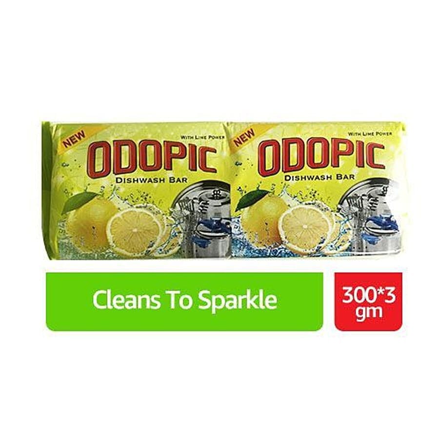 Odopic Dishwash Bar - Kitchen Utensil Cleaner, 300 G (Pack Of 3)