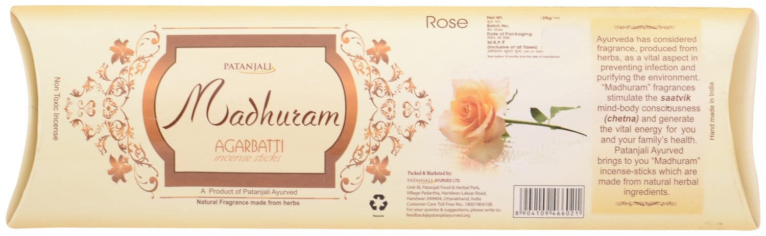 Patanjali Madhuram Rose Agarbatti Pack