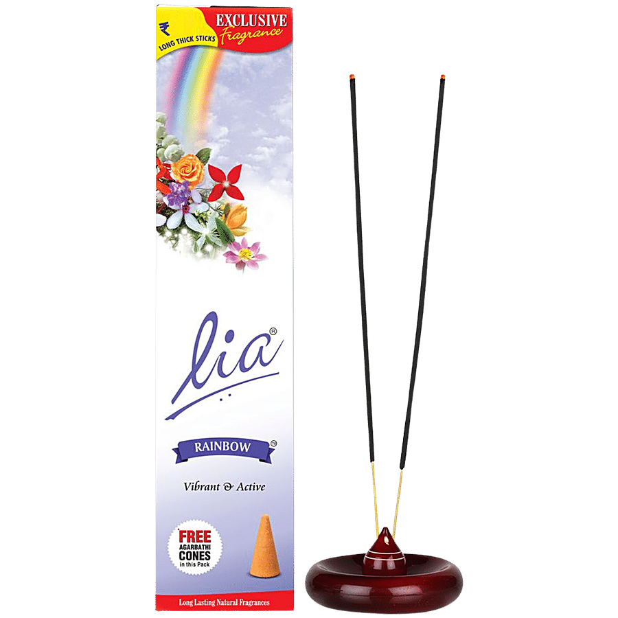 Lia Cycle Rainbow Incense Stick/Agarbatti - Provides Long-Lasting Fragrance, 90 G