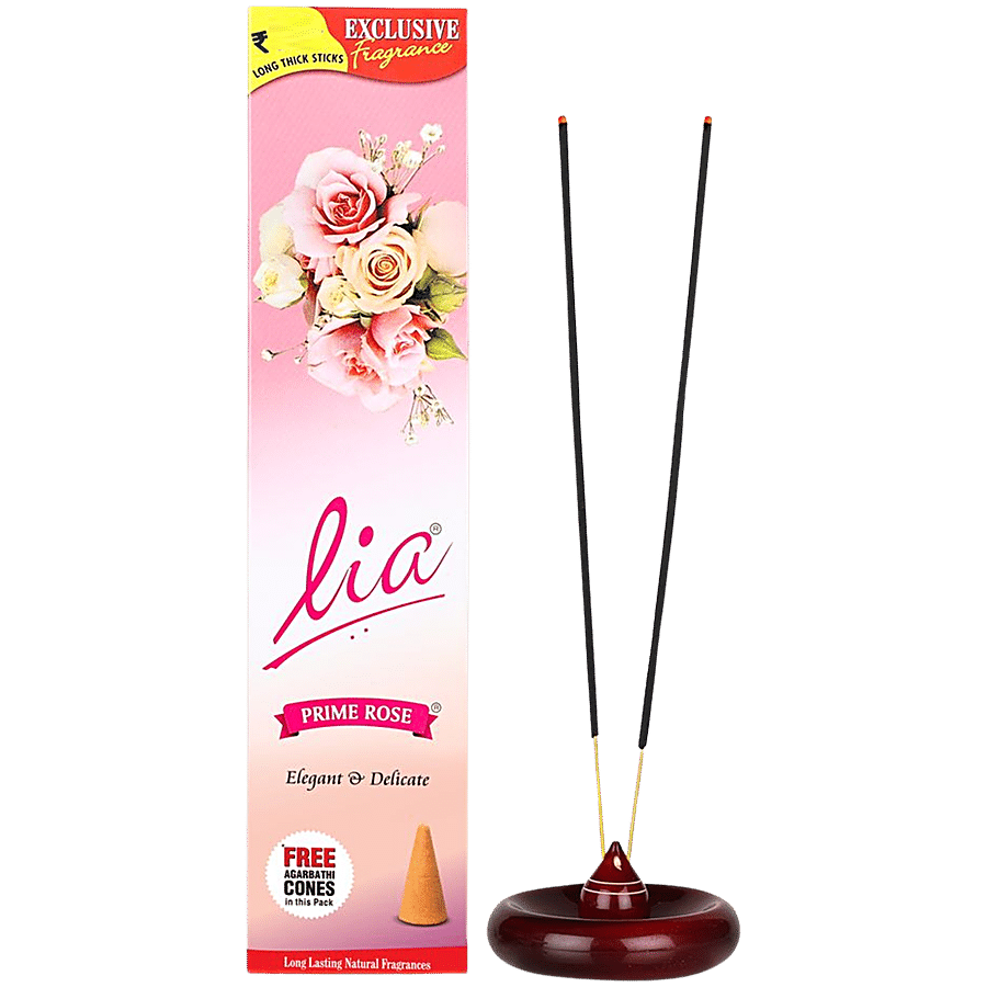 Lia Cycle Prime Rose Incense Stick/Agarbatti - Provides Long-Lasting Fragrance, 90 G (74 Pcs)