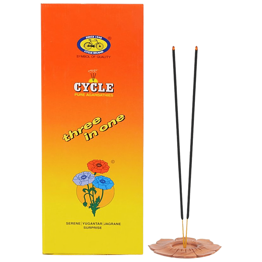 Cycle Three In One Agarbatti - 3 Signature Fragrances -Lily, Floral, Woody, 234 G