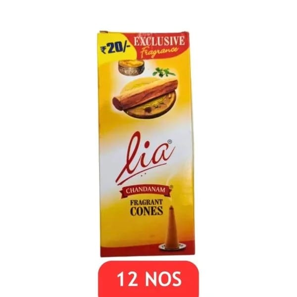 Cycle Lia Chandanam Fragrant Cones, 12 Nos