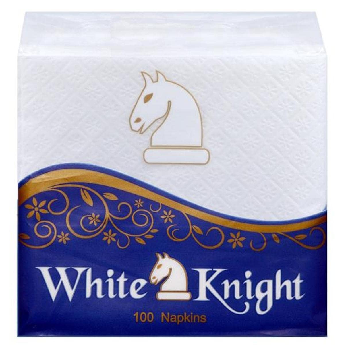 Tirthankar24 White Knight Multi-Purpose Tissue Napkins Paper 100 Pc 1 Ply Paper | Table Top Plain Velvet Napkin I Soft Variations Face Serviettes 100% Biodegradable Pack Of 1