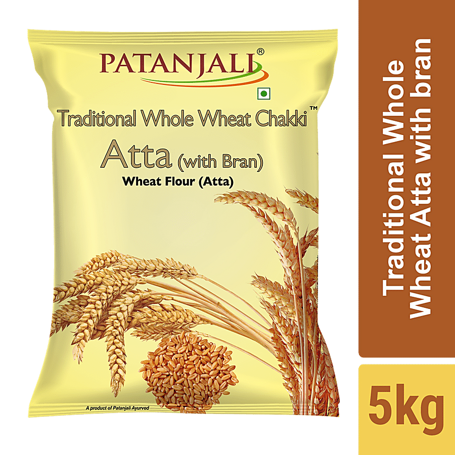 Patanjali Traditional Whole Wheat Chakki Atta, 5 kg
