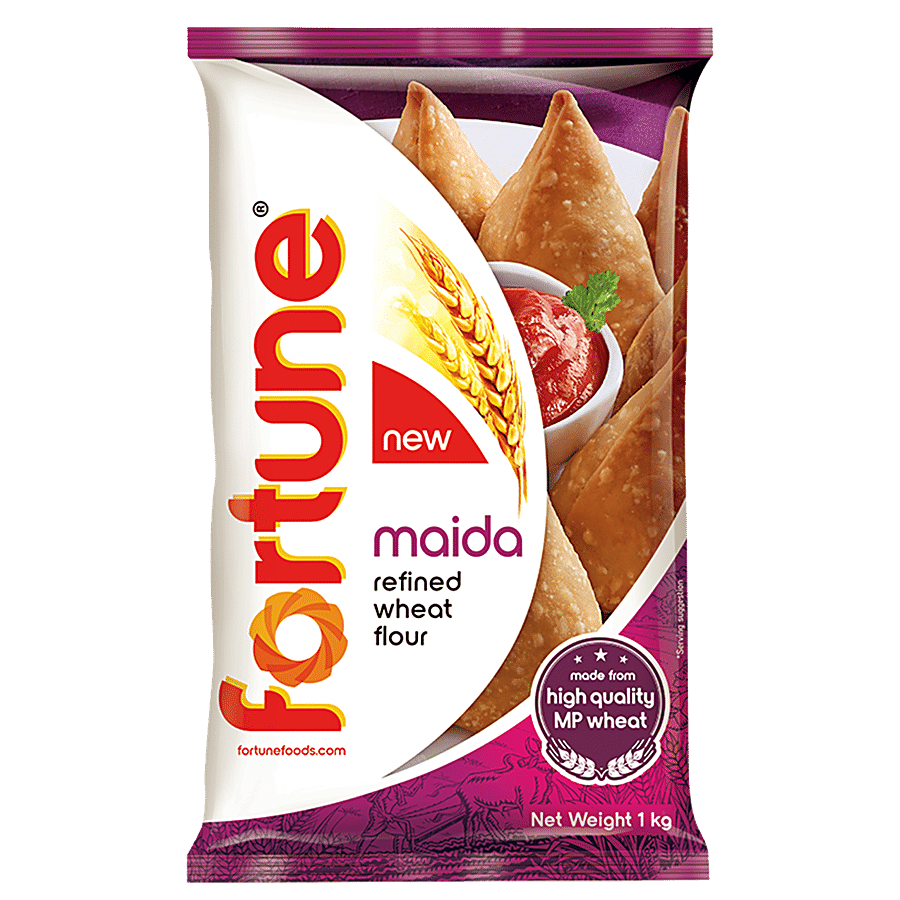 Fortune Maida/Refined Wheat Flour, 1 Kg Pouch