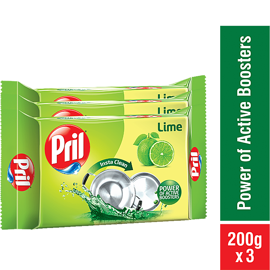 Pril Dishwash Bar Lime, 200 G 3X200 G