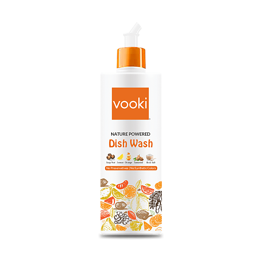 Vooki Natured Powered Dishwash - Removes Dirt & Grease, No Synthentic Colours, 500 Ml