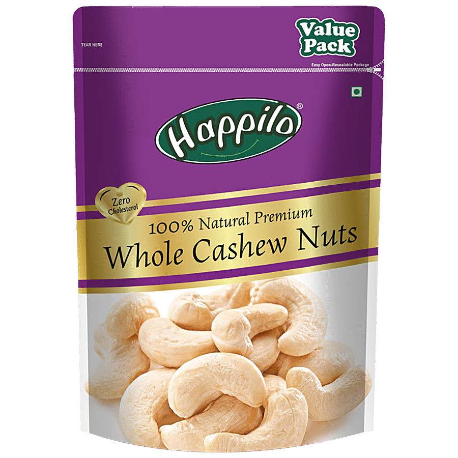 Happilo 100% Natural Premium Whole Cashews Nuts, 500 g