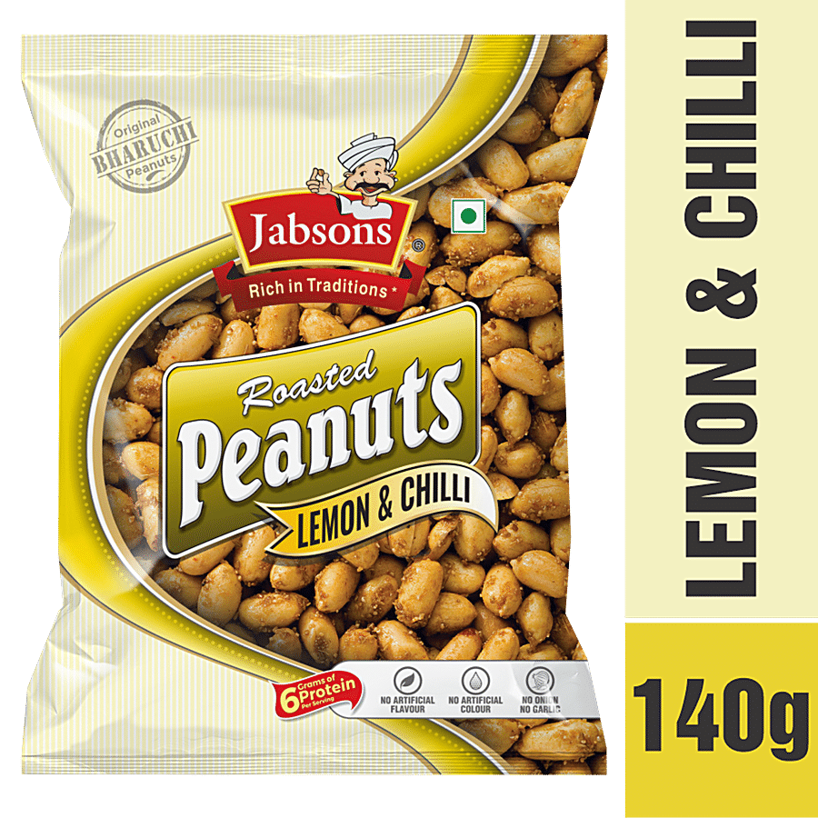 Jabsons Roasted Peanuts - Lemon & Chilli, 140 G