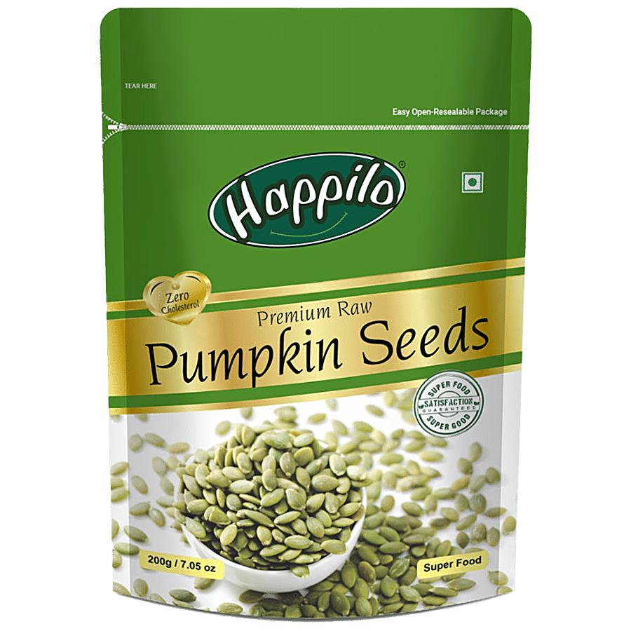 Happilo Premium Roasted Pumpkin Seeds for Eating 200g, Lightly Salted for Healthy Diet, Immunity Booster and Fiber Rich Superfood