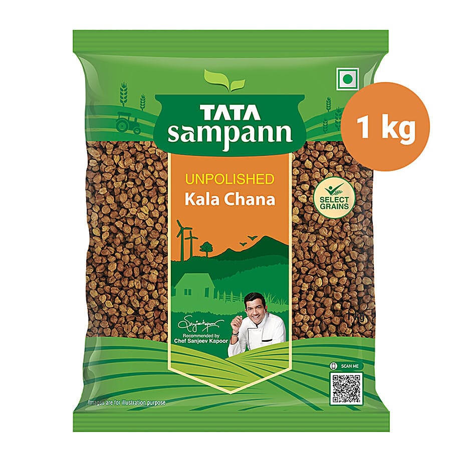 Tata Sampann Unpolished Kala Chana, 1 Kg Pouch