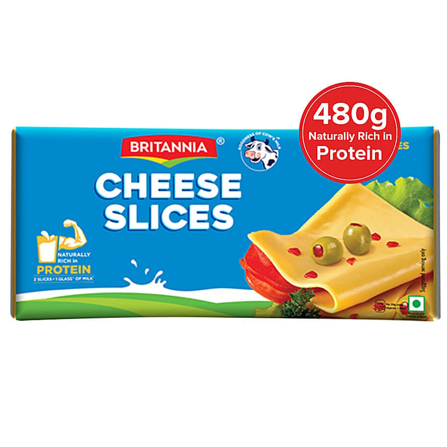 Britannia Processed Cheese Slice - Goodness Of Cow'S Milk, 480 G (24 Slices X 20 G Each)