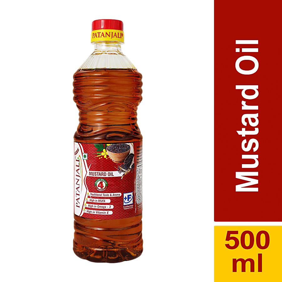 Patanjali Fortified Mustard Oil, 500 Ml Bottle