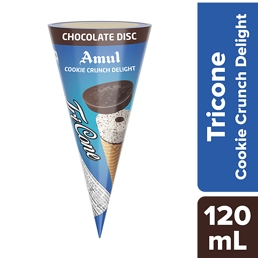 Amul Ice Cream - Tricone, Cookie Crunch Delight, 120 Ml