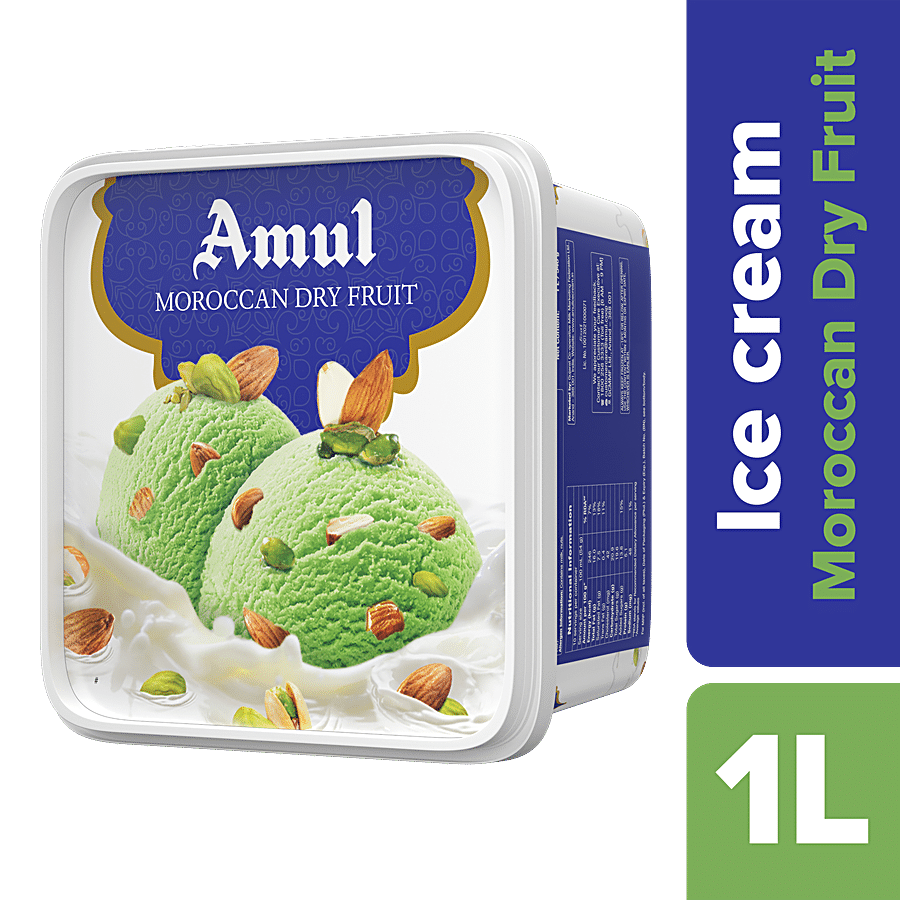Amul Ice Cream - Moroccan Dry Fruit, 1 L Tub