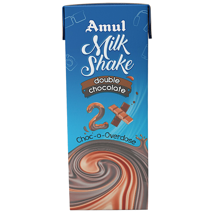 Amul Milkshake - Double Chocolate Flavour, 180 Ml Tetra Pak
