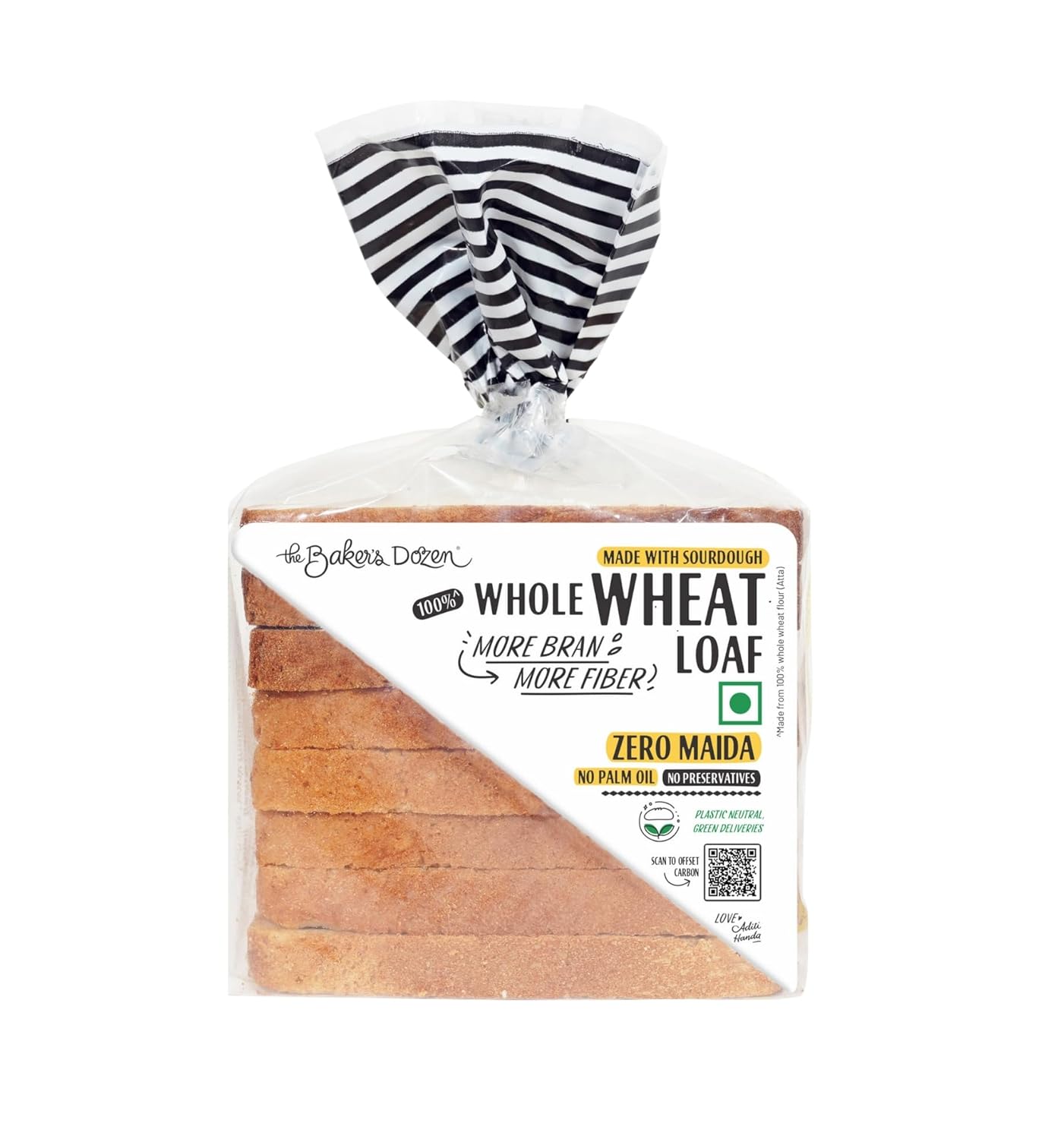 The Baker's Dozen Whole Wheat Sandwich Loaf Bag, 220 g