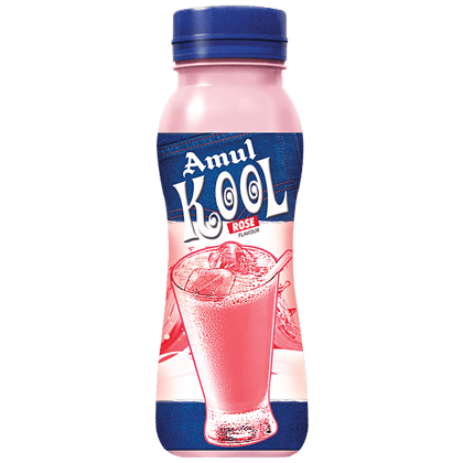 Amul Kool Milk - Rose Flavour, 180 ml Pet Bottle