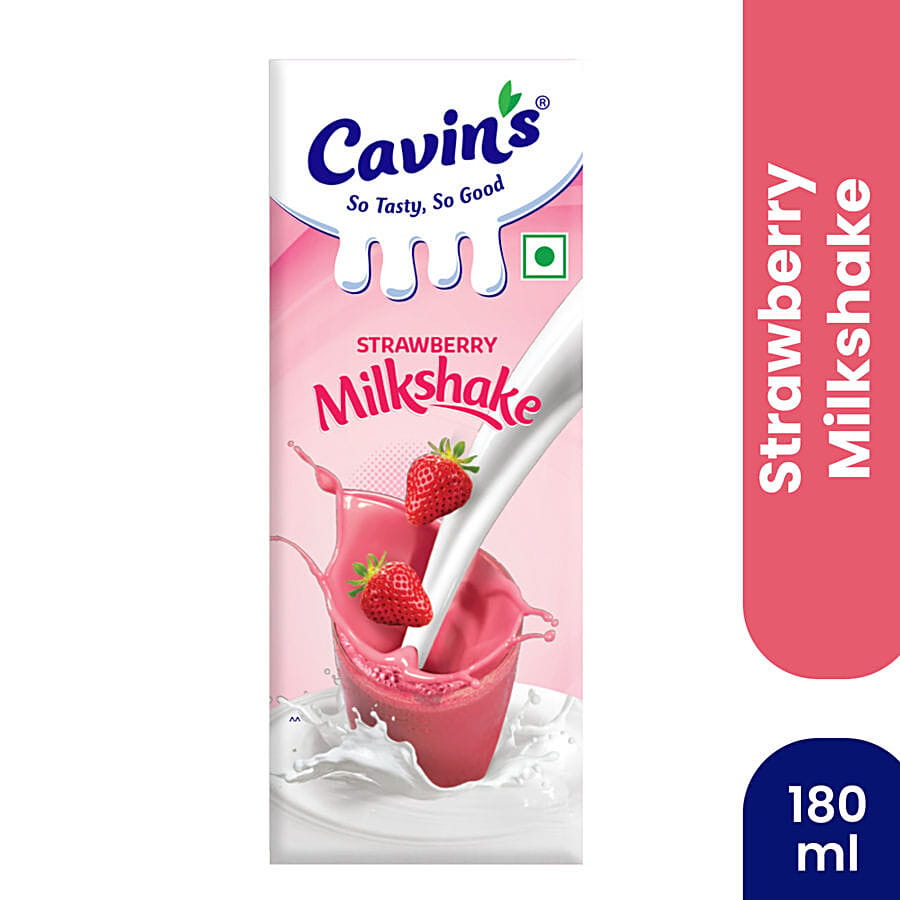 Cavins Strawberry Milkshake - With Zinc, Vitamin A & D Added, Immunity Booster, 180 Ml Tetra Pack