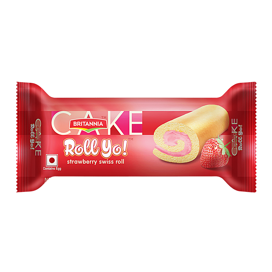Britannia Roll Yo! Swiss Roll - Strawberry Swiss Roll, 28 G