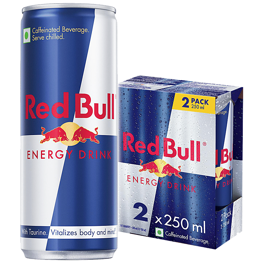 Red Bull Energy Drink Caffeinated Beverage With Taurine - For Body & Mind, 500 Ml (250 Ml X 2)