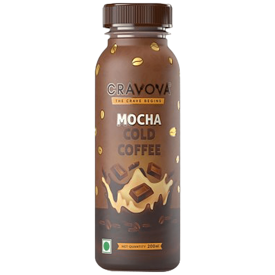 Cravova Cold Coffee - Mocha, Rich Aroma, Satisfy Your Caffeine Cravings, 200 Ml