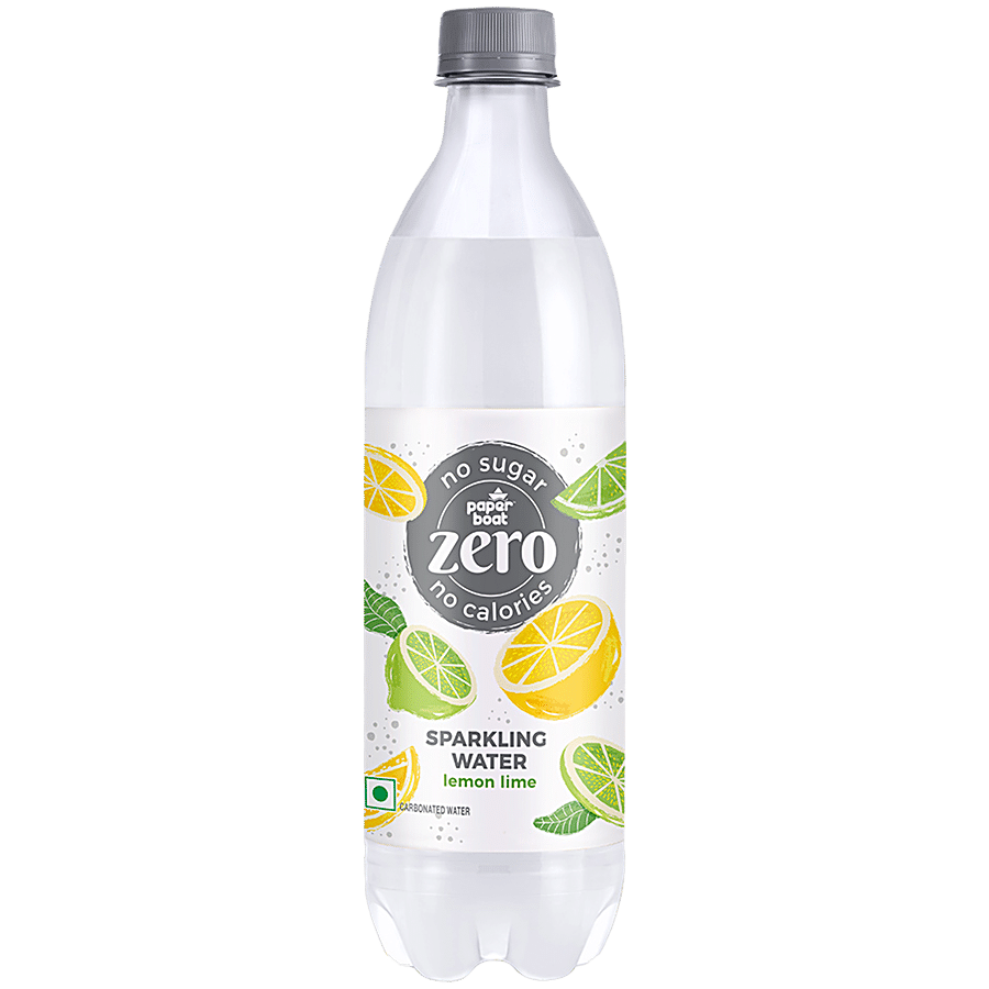 Paper Boat Zero Sparkling Water - Lemon Lime, 600 ml Bottle
