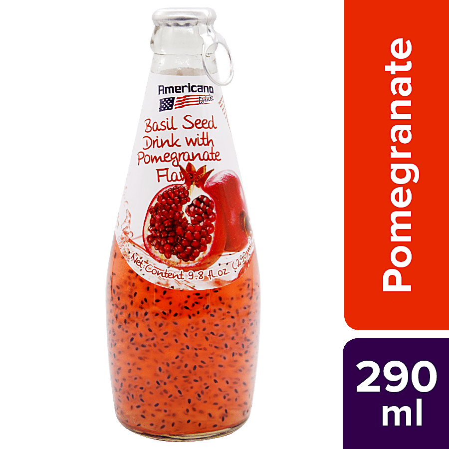 Americano Basil Seed Drinks - Pomegranate, 290 Ml