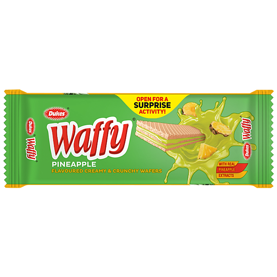 Dukes Waffy Wafers - Pineapple Flavoured, Creamy & Crunchy, 60 g