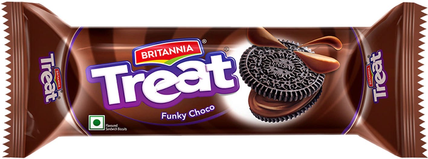 Britannia Treat Funky Choco Biscuits Cream Sandwich (120 G)