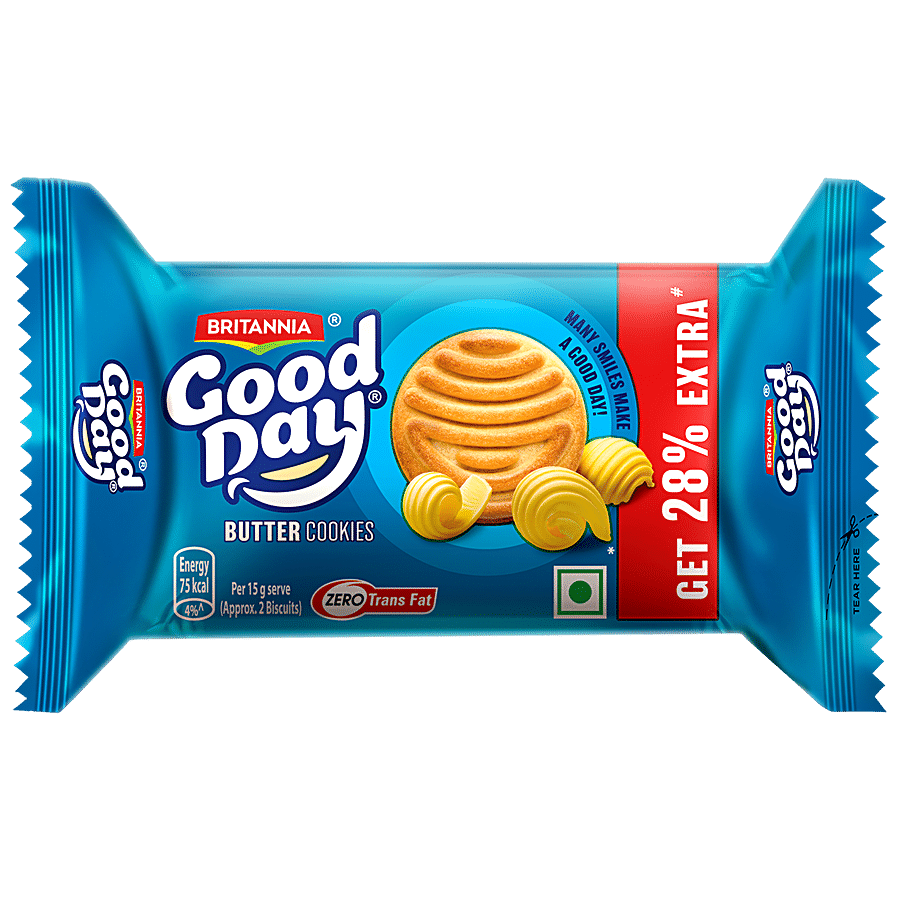 Britannia Good Day Butter Cookies - Crunchy, Zero Trans Fat, Ready To Eat, 60 G