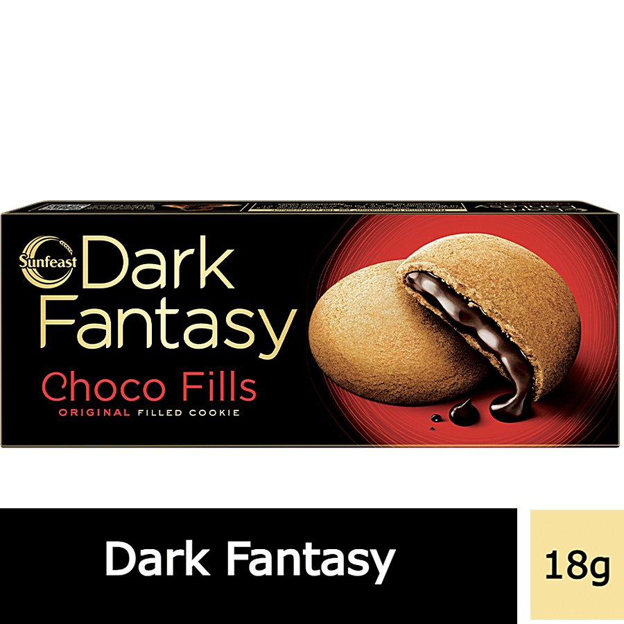 Sunfeast Dark Fantasy Choco Fills - Original Filled Cookies With Choco Crème, 20 G Pouch
