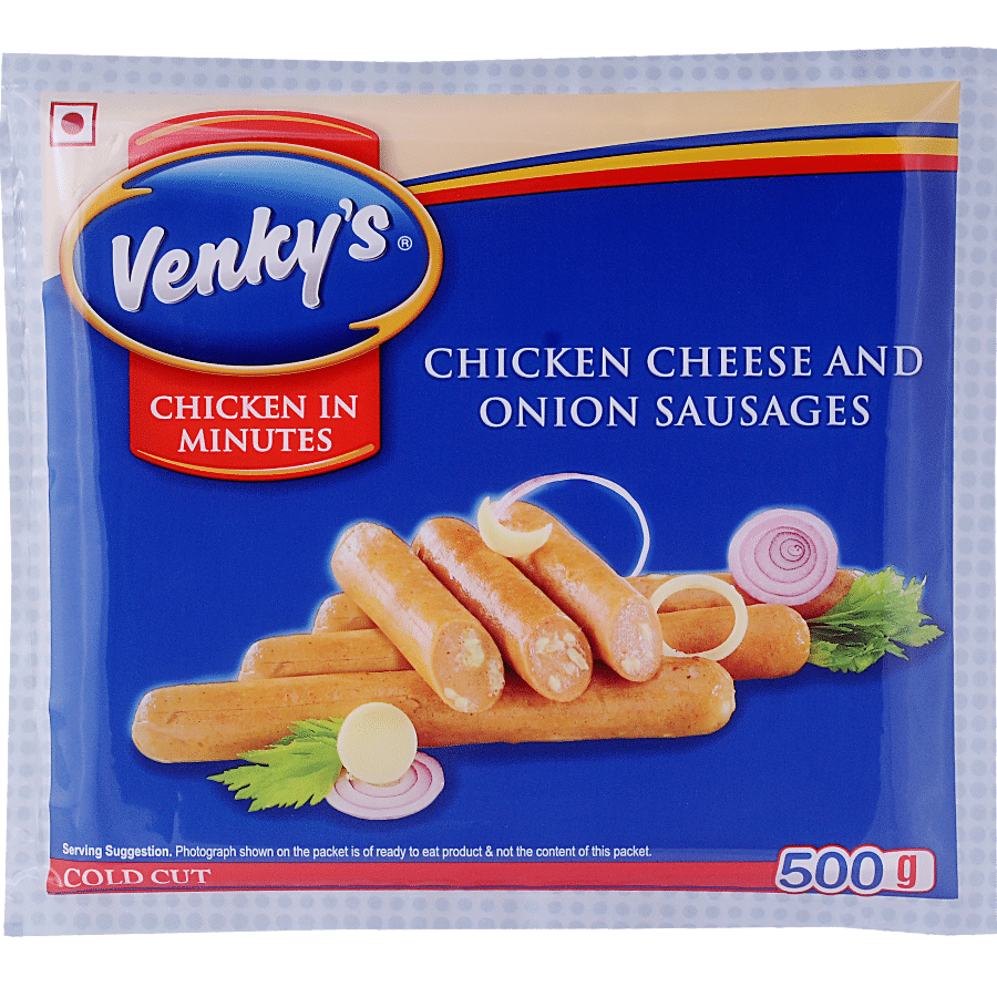 Venkys Chicken - Cheese & Onion Sausages, 500 G