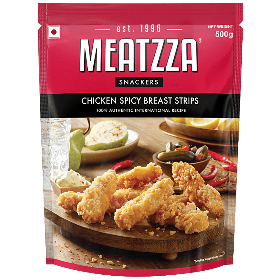 Meatzza Chicken Spicy Breast Strips, 500 G