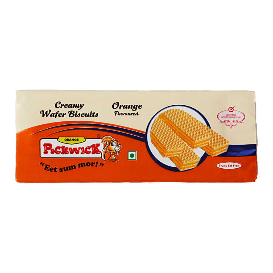 Pickwick Creamy Wafer Biscuits - Orange, 150 G Pouch