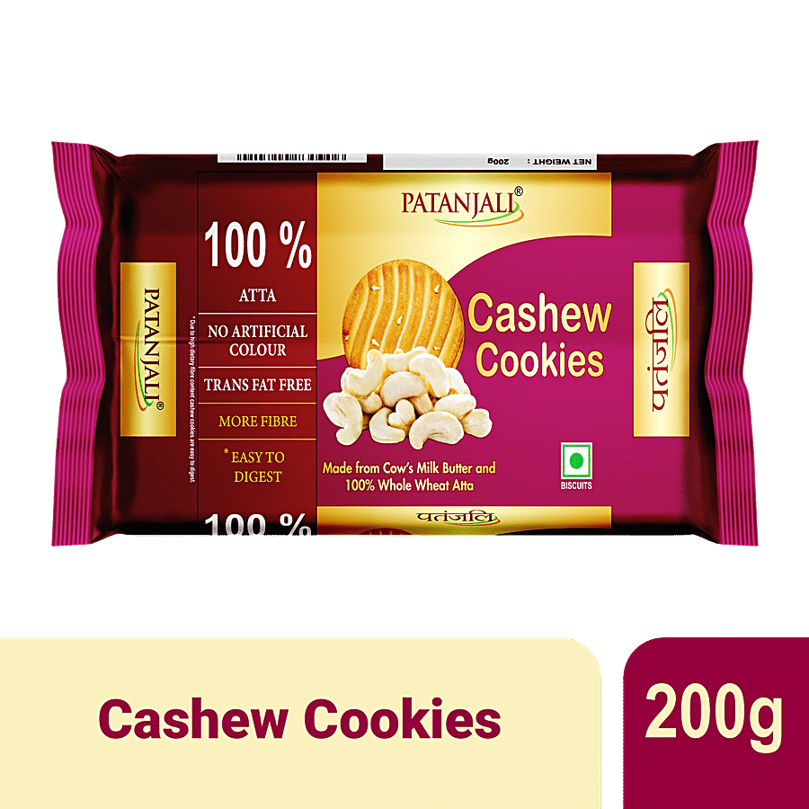 Patanjali Cashew Atta Cookies, 200 G Pouch