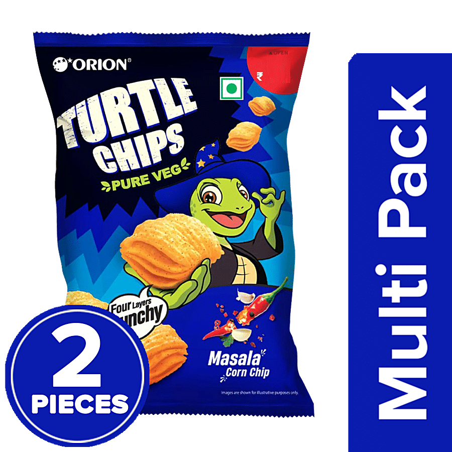 Orion Masala Corn Turtle Chips, 2 x 35 g Multipack