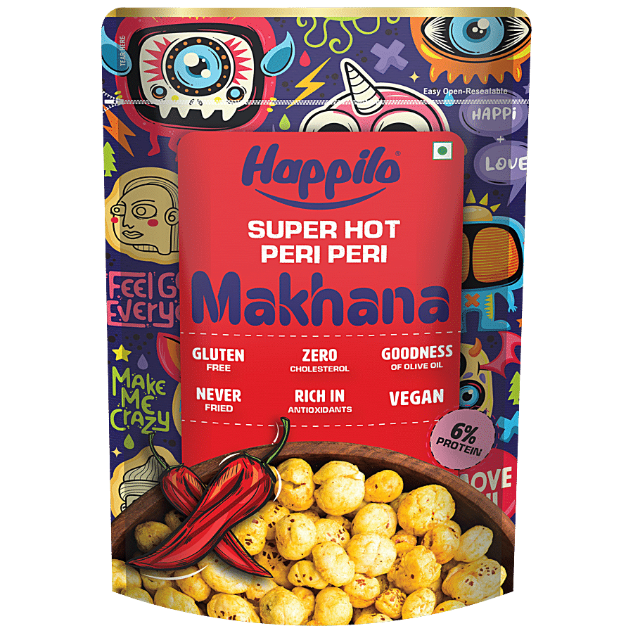 Happilo Super Hot Peri Peri Makhana, 60 G