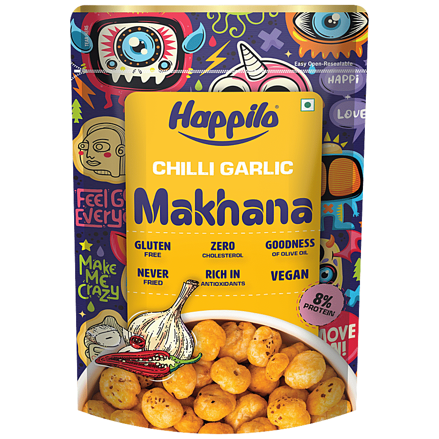 Happilo Chilli Garlic Makhana, 60 G
