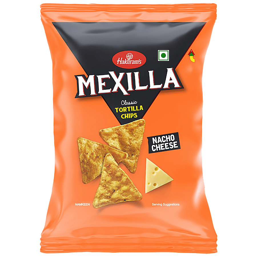 Haldiram'S Mexilla Classic Tortilla Chips - Nacho Cheese, 80 G