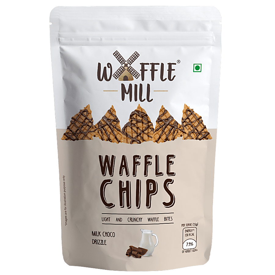 Waffle Mill Waffle Chips - Milk Choco Drizzle, 85 g Pouch