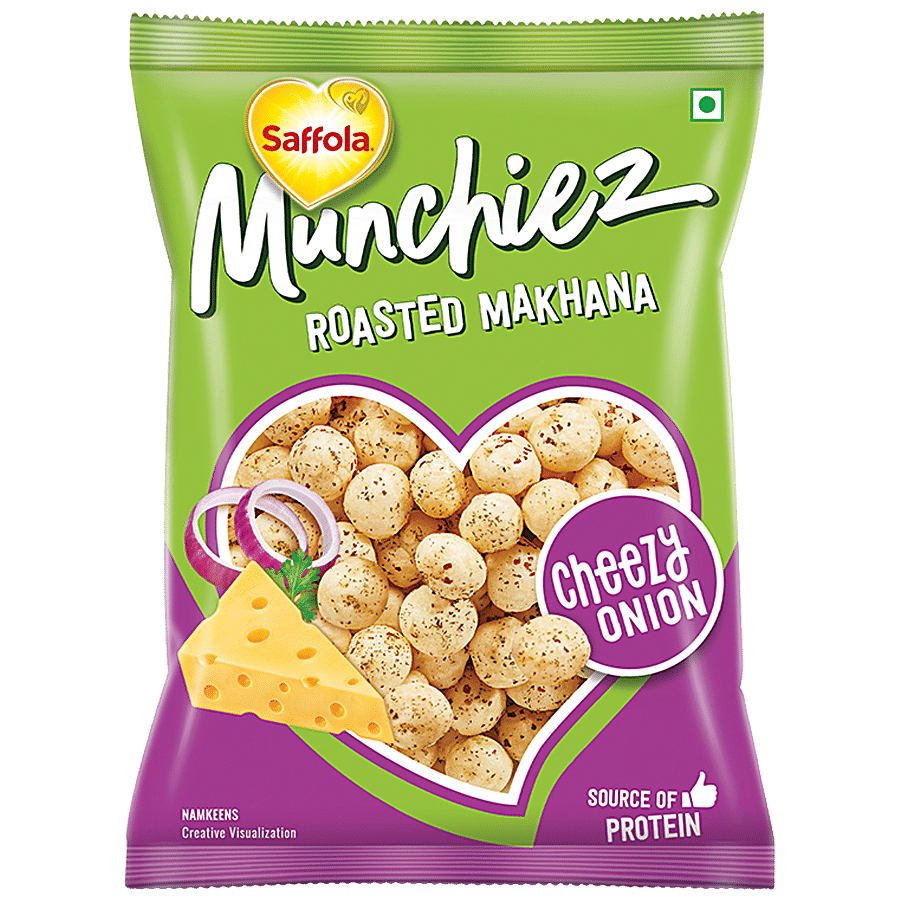 Saffola Munchiez Roasted Makhana - Cheezy Onion, Rich Source Of Protein, 18 G