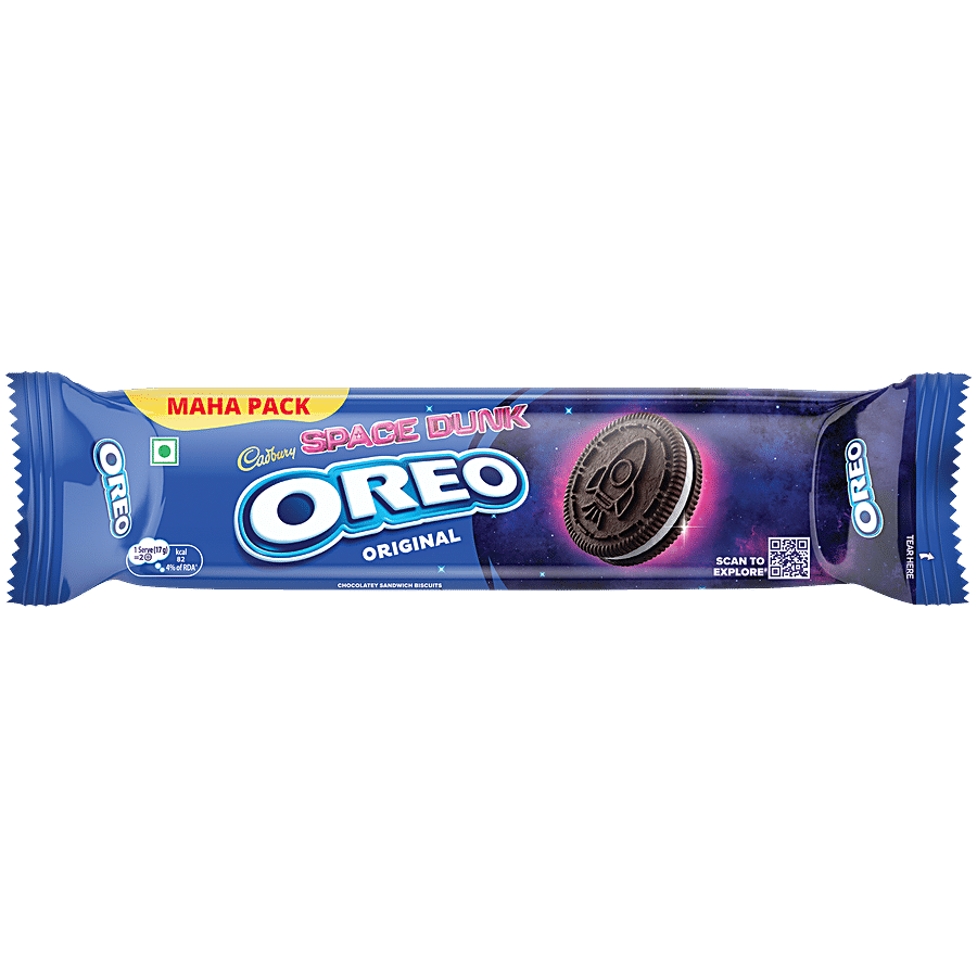 Cadbury Oreo Vanilla Flavour Creme Sandwich Biscuit, 131.25 G