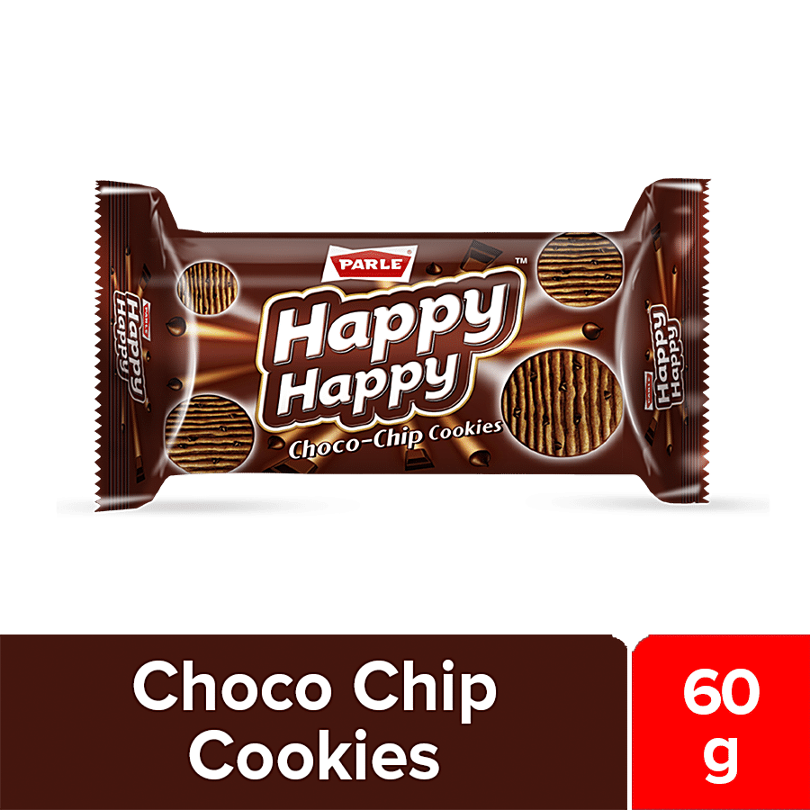 Parle Happy Happy Choco-Chip Cookies, 60 G Pouch