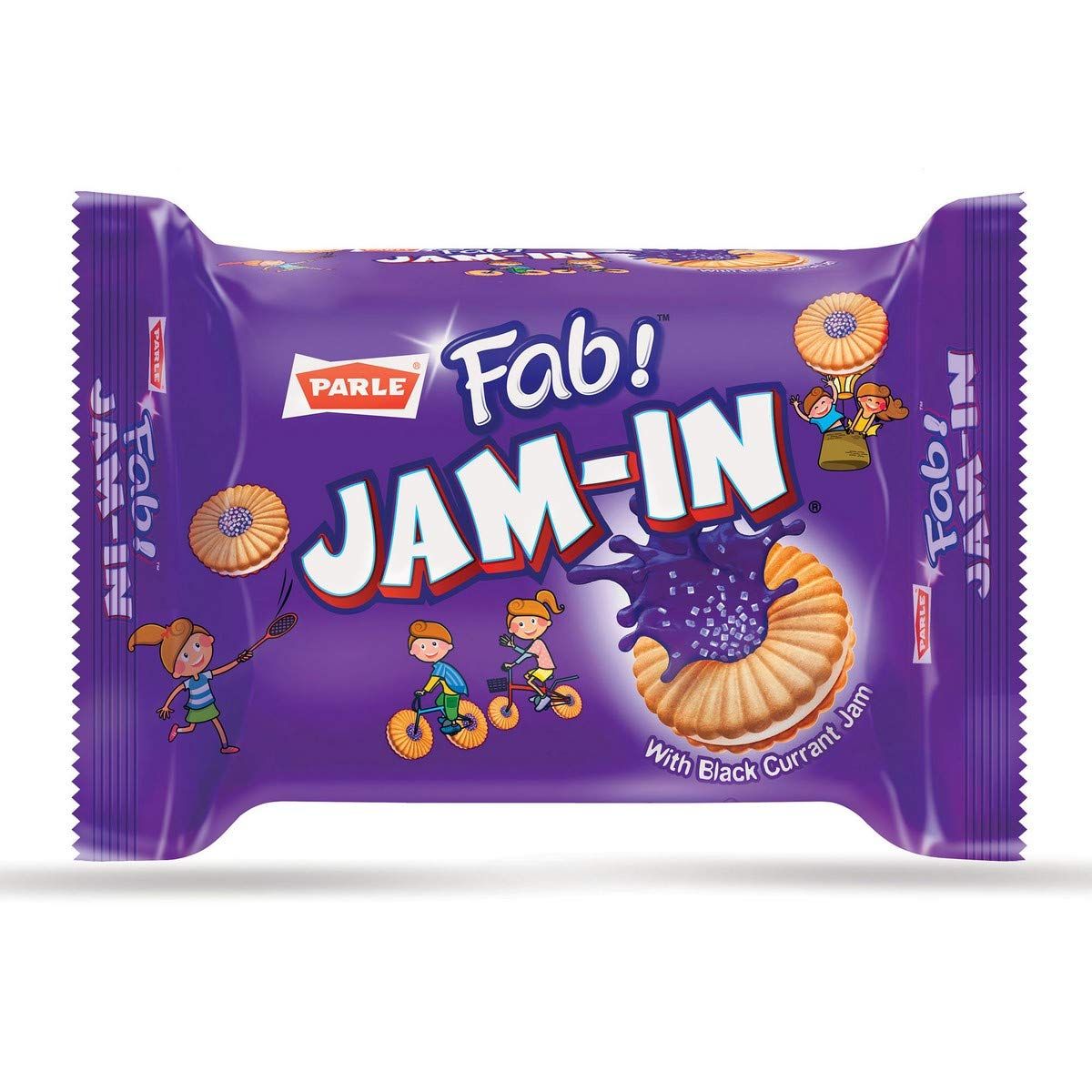 Parle Fab! Jam-In Black Currant Flavoured Jam Biscuits, 150G