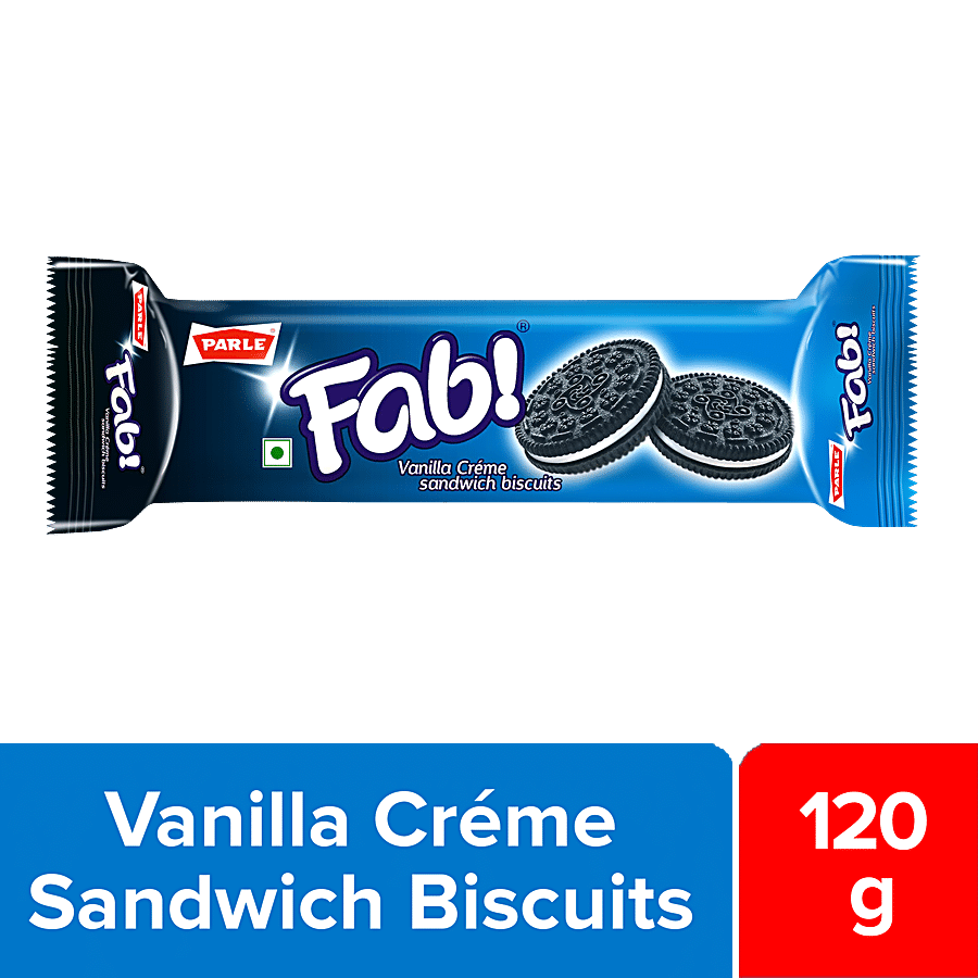 Parle Fab Vanilla Creme Sandwich Biscuits, 120 G