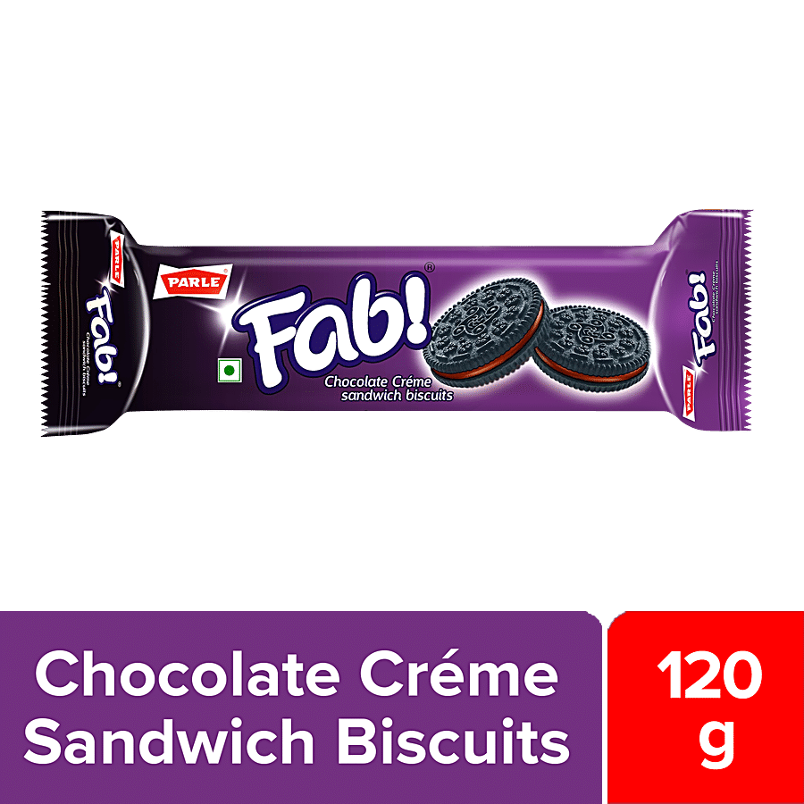 Parle Fab Chocolate Creme Sandwich Biscuits, 120 G