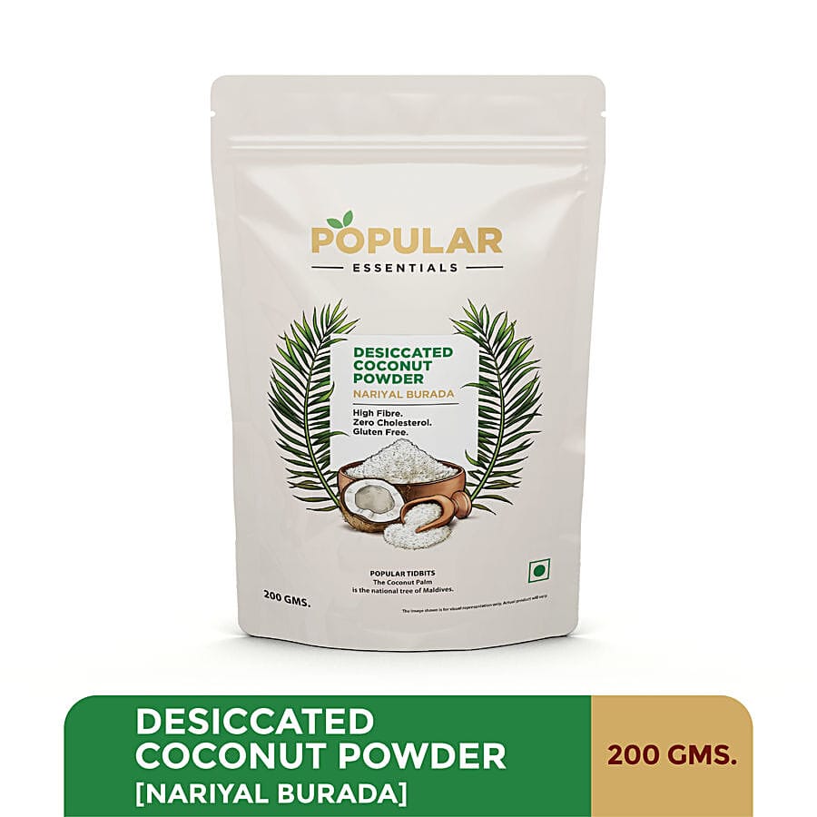 Popular Essentials Dessicated Coconut Powder, 200 g