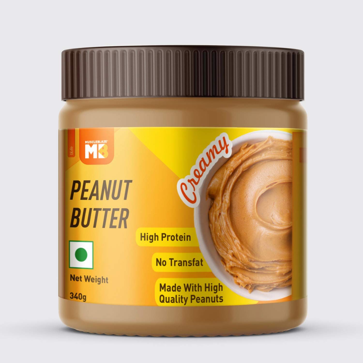 Muscleblaze Classic Peanut Butter With Omega 3 & 6, Creamy, 26 G Protein, Fibre Rich, No Trans Fat, 340 G